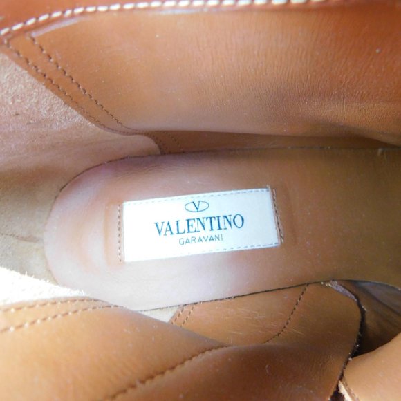 New VALENTINO Rockstud Brown Suede Western Bootie 37 - Picture 9 of 11